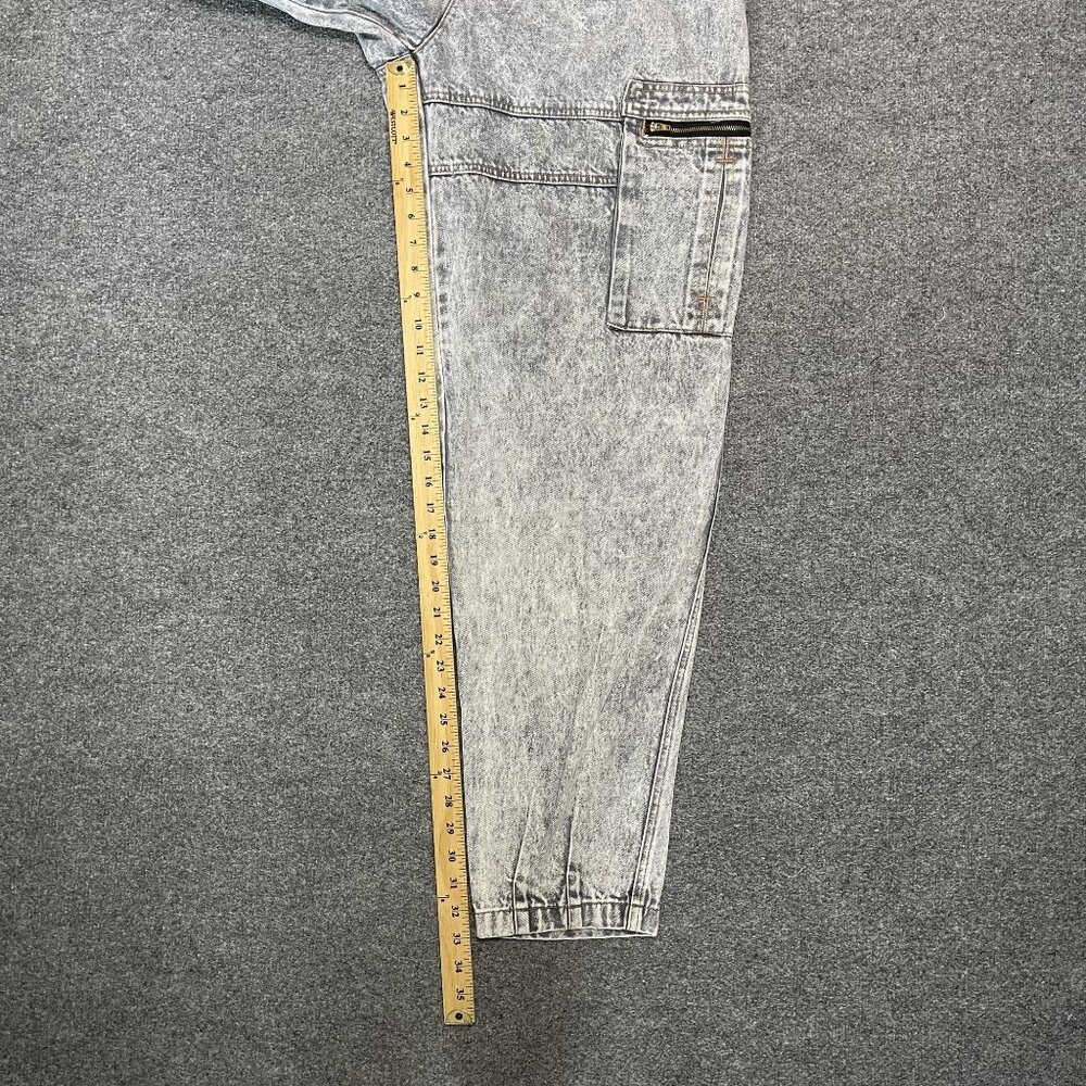 Vintage 90s Unionbay Acid Wash Cargo Jeans Size 33 Relaxed Fit Baggy - Picture 4 of 8